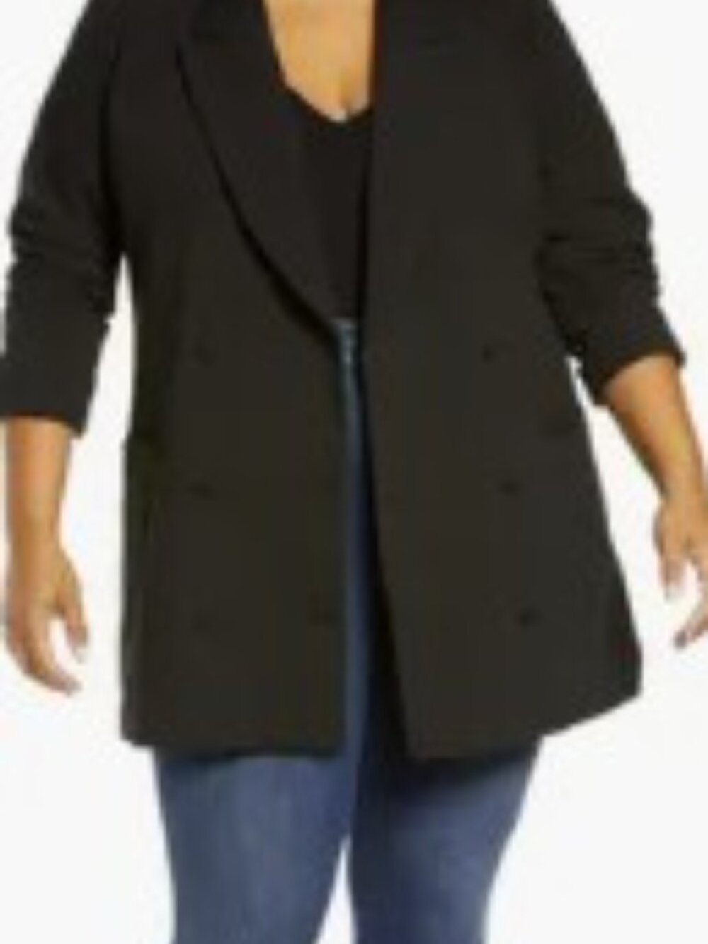 NWT Good American Black Longline Double-Breasted Blazer - 3X - 22/24 $259 - Picture 3 of 8